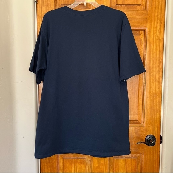 Vintage 90s Notre Dame Fighting Irish Graphic Navy Blue T-Shirt Men's One Size - Picture 9 of 10